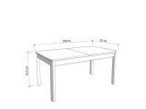 Tavolo Fisso Bianco 6 Posti Forma Rettangolare 160x90.5x76.5h cm, Materiale Piano in Legno Nobilitato - Tonara