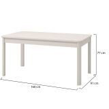Tavolo Fisso Bianco 6 Posti Forma Rettangolare 160x90.5x76.5h cm, Materiale Piano in Legno Nobilitato - Tonara
