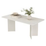 Tavolo Fisso Bianco 6 Posti Forma Rettangolare 180x90x75h cm, Materiale Piano in Legno Nobilitato - Noleme
