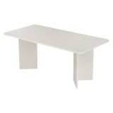Tavolo Fisso Bianco 6 Posti Forma Rettangolare 180x90x75h cm, Materiale Piano in Legno Nobilitato - Noleme