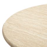 Tavolo Fisso Bianco Crema 2 Posti Forma Rotondo 60x60x106h cm, Sfumatura Colore Struttura Crema - Leh
