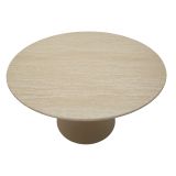 Tavolo Fisso Bianco Crema 4 Posti Forma Rotondo 120x120x86h cm, Sfumatura Colore Struttura Crema - Ceduna