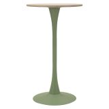 Tavolo Fisso Bianco Crema Verde 2 Posti Forma Rotondo 60x60x106h cm, Sfumatura Colore Struttura Crema - Leh