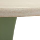 Tavolo Fisso Bianco Crema Verde 4 Posti Forma Rotondo 120x120x76h cm, Sfumatura Colore Struttura Crema - Coober