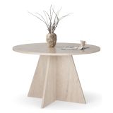 Tavolo Fisso Bianco Marmo 4 Posti Forma Rotondo 120x120x75h cm, Peso Supportato 60 kg - Racale