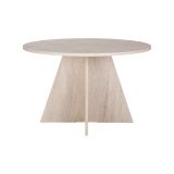 Tavolo Fisso Bianco Marmo 4 Posti Forma Rotondo 120x120x75h cm, Peso Supportato 60 kg - Racale