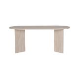 Tavolo Fisso Bianco Marmo 6 Posti Forma Ovale 180x89.5x75h cm, Peso Supportato 70 kg - Monterano