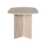 Tavolo Fisso Bianco Marmo 6 Posti Forma Ovale 180x89.5x75h cm, Peso Supportato 70 kg - Monterano
