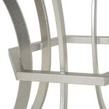 Tavolo Fisso Bianco Marmo Argento 2 Posti Piano Effetto Marmo 100x100x77h cm, Forma Rotondo - Otmar
