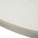 Tavolo Fisso Bianco Marmo Argento 2 Posti Piano Effetto Marmo 100x100x77h cm, Forma Rotondo - Otmar