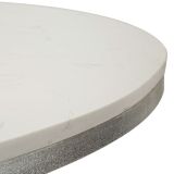 Tavolo Fisso Bianco Marmo Argento 2 Posti Piano Effetto Marmo 100x100x77h cm, Forma Rotondo - Otmar