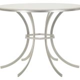 Tavolo Fisso Bianco Marmo Argento 2 Posti Piano Effetto Marmo 100x100x77h cm, Forma Rotondo - Otmar