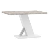 Tavolo Fisso Bianco Marmo Bianco 6 Posti Dettaglio Effetto Vetro 138x90x76h cm, Forma Rettangolare - Litopa