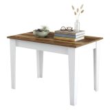 Tavolo Fisso Bianco Marrone 6 Posti Forma Rettangolare 110x72x75h cm, Peso Supportato 120 kg - Zane