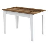 Tavolo Fisso Bianco Marrone 6 Posti Forma Rettangolare 110x72x75h cm, Peso Supportato 120 kg - Zane