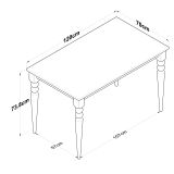 Tavolo Fisso Bianco Marrone Rovere 6 Posti Forma Rettangolare 120x70x74h cm, Peso Supportato 120 kg - Cingoli