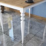 Tavolo Fisso Bianco Marrone Rovere 6 Posti Forma Rettangolare 120x70x74h cm, Peso Supportato 120 kg - Cingoli