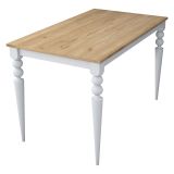 Tavolo Fisso Bianco Marrone Rovere 6 Posti Forma Rettangolare 120x70x74h cm, Peso Supportato 120 kg - Cingoli