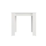 Tavolo Fisso Bianco Opaco 4 Posti Ripiano Effetto Dogato 80x80x76h cm, Forma Quadrato - Trosa