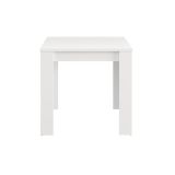 Tavolo Fisso Bianco Opaco 4 Posti Ripiano Effetto Dogato 80x80x76h cm, Forma Quadrato - Trosa