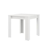 Tavolo Fisso Bianco Opaco 4 Posti Ripiano Effetto Dogato 80x80x76h cm, Forma Quadrato - Trosa