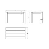 Tavolo Fisso Bianco Opaco 6 Posti Ripiano Effetto Dogato 135x80x76h cm, Forma Rettangolare - Luarca