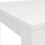 Tavolo Fisso Bianco Opaco 6 Posti Ripiano Effetto Dogato 135x80x76h cm, Forma Rettangolare - Luarca