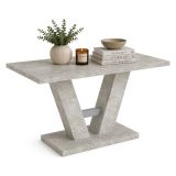 Tavolo Fisso Grigio Cemento 6 Posti Forma Rettangolare 137x90x76h cm, Sfumatura Colore Struttura Cemento - Liteneso