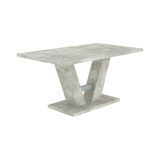 Tavolo Fisso Grigio Cemento 6 Posti Forma Rettangolare 137x90x76h cm, Sfumatura Colore Struttura Cemento - Liteneso