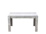 Tavolo Fisso Grigio Cemento Bianco 6 Posti Forma Rettangolare 135x80.5x74.5h cm, Colore Struttura Bianco - Simala