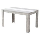 Tavolo Fisso Grigio Cemento Bianco 6 Posti Forma Rettangolare 135x80.5x74.5h cm, Colore Struttura Bianco - Simala