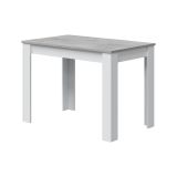 Tavolo fisso Lowell, Tavolo per sala pranzo, Tavolo consolle moderno per salotto o cucina, 109x67x78 cm, Bianco e Cemento