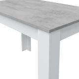 Tavolo fisso Lowell, Tavolo per sala pranzo, Tavolo consolle moderno per salotto o cucina, 109x67x78 cm, Bianco e Cemento