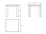 Tavolo Fisso Marrone 4 Posti Forma Rettangolare 80x80x75h cm, Materiale Piano in Legno Nobilitato - Cagno