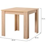 Tavolo Fisso Marrone 4 Posti Forma Rettangolare 80x80x75h cm, Materiale Piano in Legno Nobilitato - Cagno