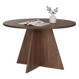 Tavolo Fisso Marrone Noce 4 Posti Forma Rotondo 120x120x75h cm, Peso Supportato 60 kg - Racale