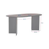 Tavolo Fisso Marrone Noce 6 Posti Forma Ovale 180x89.5x75h cm, Peso Supportato 70 kg - Monterano