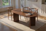 Tavolo Fisso Marrone Noce 6 Posti Forma Ovale 180x89.5x75h cm, Peso Supportato 70 kg - Monterano