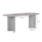 Tavolo Fisso Marrone Noce 6 Posti Forma Ovale 200x90x75h cm, Materiale Piano in Legno Nobilitato - Nofalota