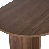 Tavolo Fisso Marrone Noce 6 Posti Forma Ovale 200x90x75h cm, Materiale Piano in Legno Nobilitato - Nofalota