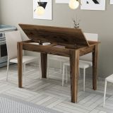Tavolo Fisso Marrone Noce 6 Posti Forma Rettangolare 110x72x75h cm, Peso Supportato 120 kg - Fosciana