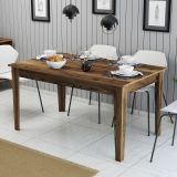 Tavolo Fisso Marrone Noce 6 Posti Forma Rettangolare 145x88x75h cm, Peso Supportato 120 kg - Viverone