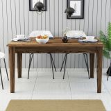 Tavolo Fisso Marrone Noce 6 Posti Forma Rettangolare 145x88x75h cm, Peso Supportato 120 kg - Viverone