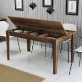 Tavolo Fisso Marrone Noce 6 Posti Forma Rettangolare 145x88x75h cm, Peso Supportato 120 kg - Viverone