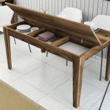 Tavolo Fisso Marrone Noce 6 Posti Forma Rettangolare 145x88x75h cm, Peso Supportato 120 kg - Viverone