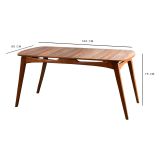 Tavolo Fisso Marrone Noce 6 Posti Forma Rettangolare 160x80x75h cm, Peso Supportato 120 kg - Pretoro