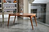 Tavolo Fisso Marrone Noce 6 Posti Forma Rettangolare 160x80x75h cm, Peso Supportato 120 kg - Pretoro