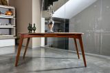 Tavolo Fisso Marrone Noce 6 Posti Forma Rettangolare 160x80x75h cm, Peso Supportato 120 kg - Pretoro