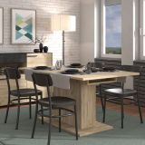Tavolo Fisso Marrone Noce 6 Posti Forma Rettangolare 160x91.5x76h cm, Materiale Piano in Legno Nobilitato - Siano