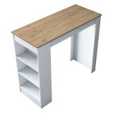 Tavolo Fisso Marrone Noce Bianco 2 Posti 120x50x100h cm, Forma Rettangolare - Assan